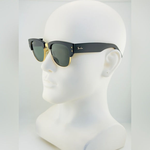 Ray-Ban Mega ClubMaster Sunglasses RB0316S Polished Black Frame Green Lenses main image 12